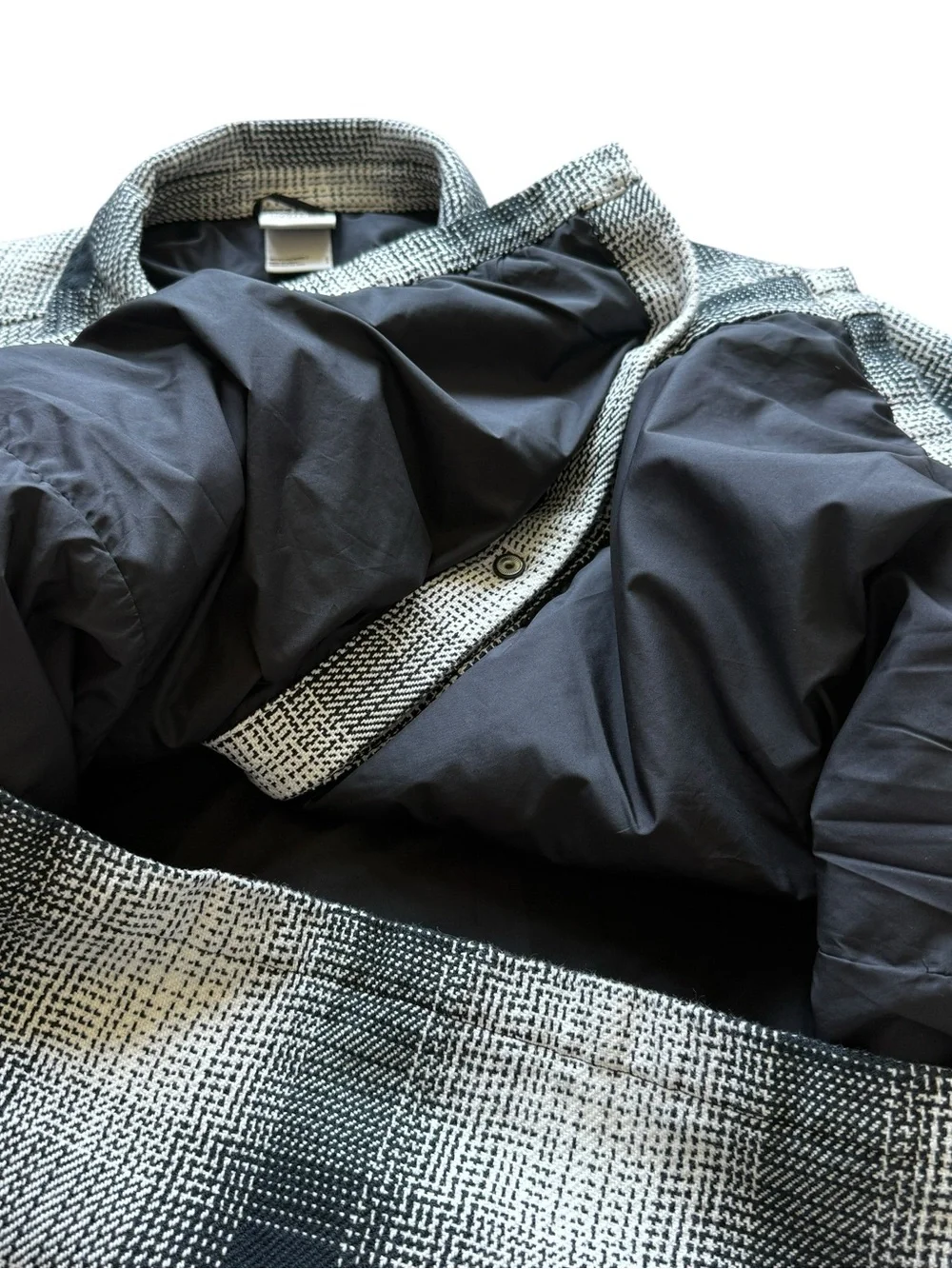 The North Face Plaid Shirt Jacket Shacket Black White Cotton Men’s Large Coat